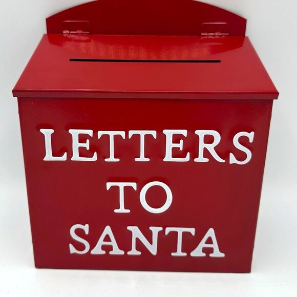 LETTERS TO SANTA Metal Christmas Mailbox - Picture 2 of 5
